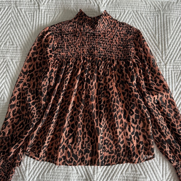 Scotch & Soda Sheer Leopard Print Long Sleeve Top - Picture 7 of 14